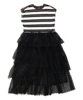 Striped Cotton Jersey Tiered Docking Dress(LADIES)
