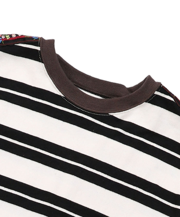 Striped Cotton Jersey Tiered Docking Dress(LADIES)
