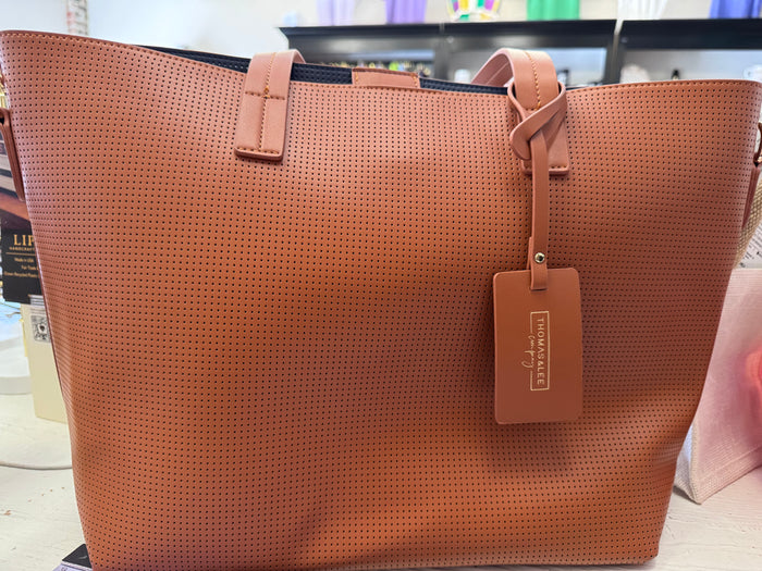 Tan Perforated Leather Tote