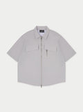 TECHNICAL HEAVYWEIGHT ZIP OVERSHIRT - GREY