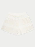 TEXTURED CROCHET SHORTS - OFF WHITE