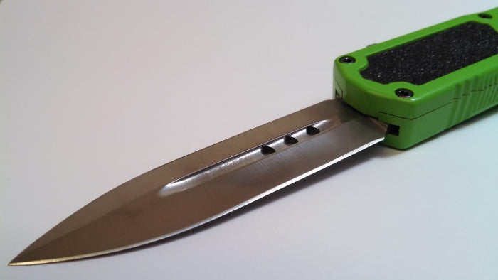 Titan OTF Dual Action Green Automatic Knife Plain Edge Dagger