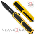 Titan OTF Dual Action Yellow Automatic Knife Dagger Serrated