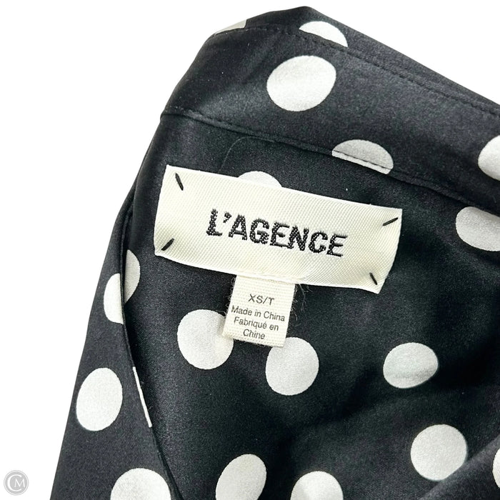 Top Short Sleeve By L Agence In Black & White, Size: Xs
