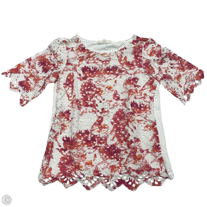 Top Short Sleeve By Porridge In Pink & White, Size: Xs