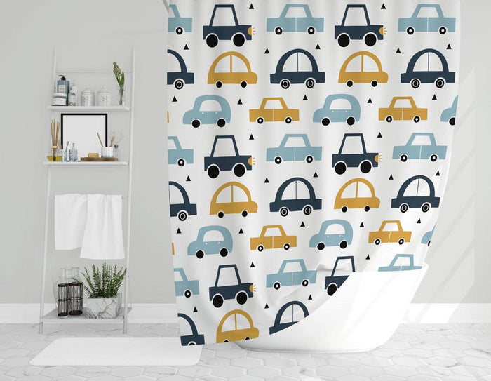 Boys Shower Curtain Transport Cars, Boys Bathroom Decor & Accessories | Pippa + June