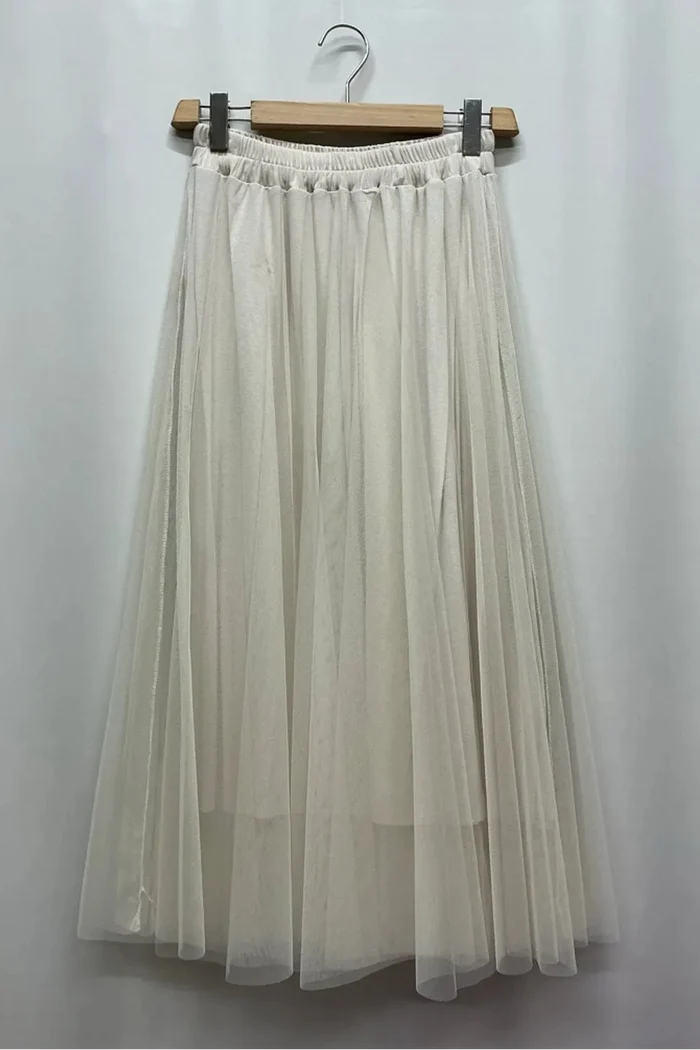 Style the Tulle Pleated Midi Skirt exclusively at Born To Glam