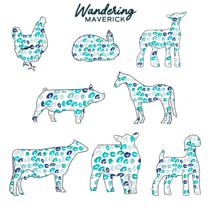 Turquoise Cheetah - CHOOSE YOUR ANIMAL – Infant/Toddler/Youth