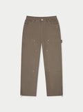 TWILL RIVET DETAIL CARPENTER PANT - BROWN