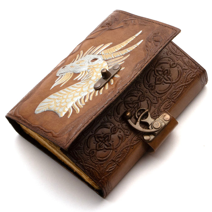 Two Tone Dragon Embossed Leather Journal