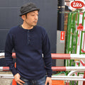 UES "66BW-I" BIG WAFFLT HENLEY NECK T-SHIRT INDIGO