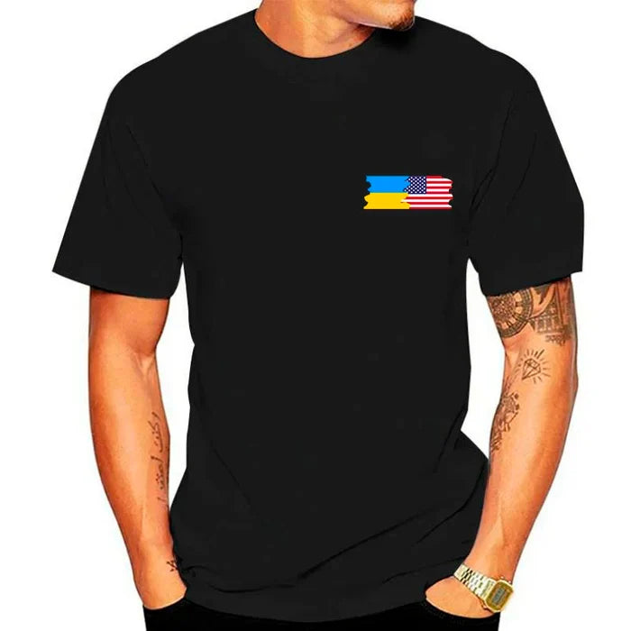 USA+UKRAINE FLAGS, T-shirt