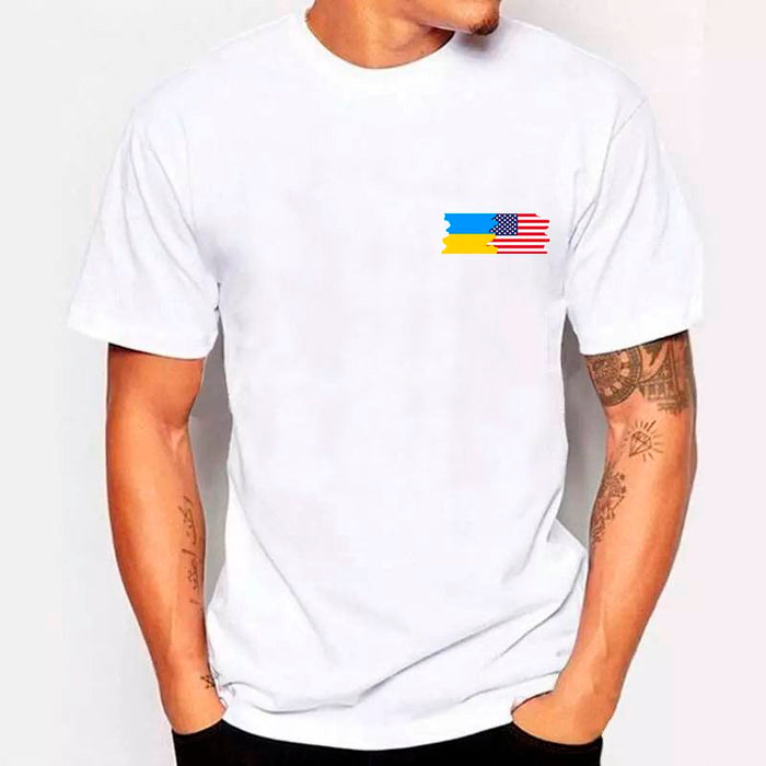 USA+UKRAINE FLAGS, T-shirt