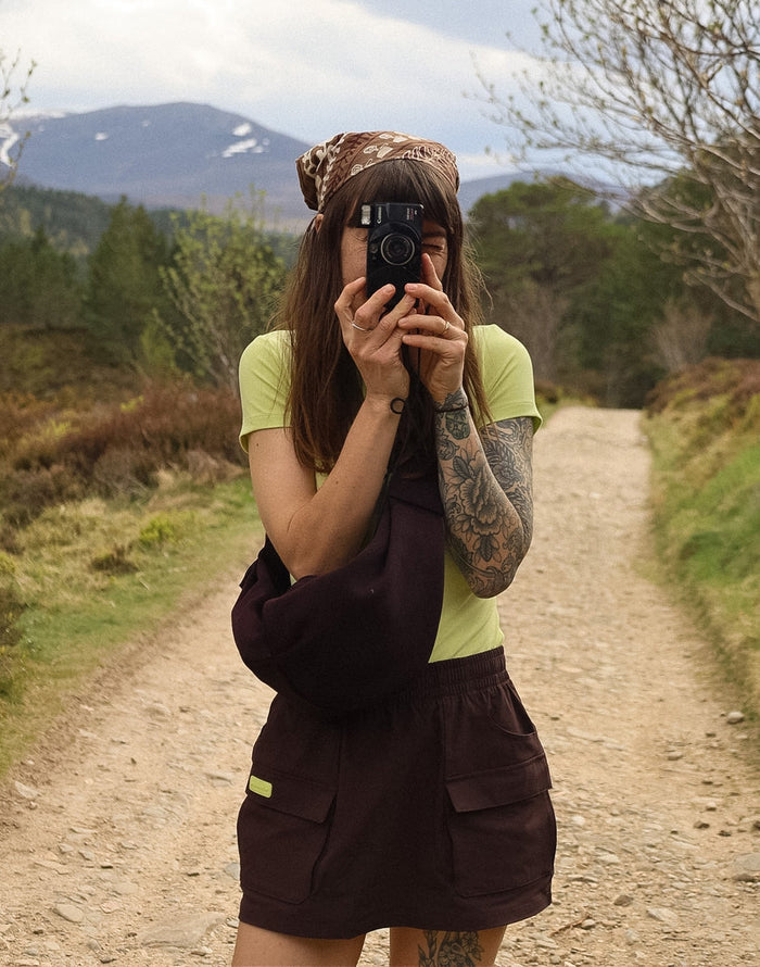 Utility Skort in Mocha Bean