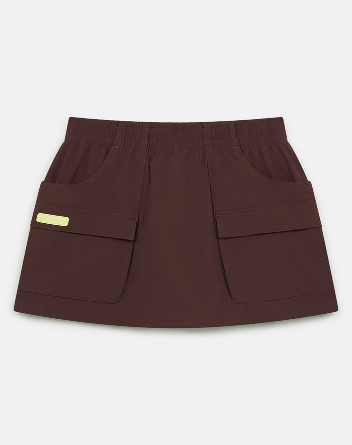 Utility Skort in Mocha Bean