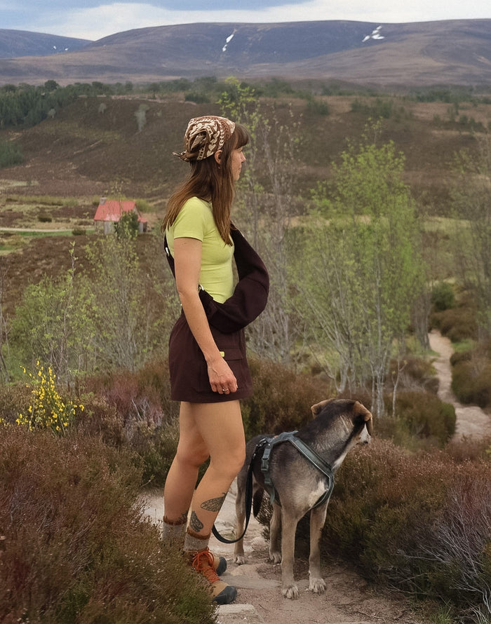 Utility Skort in Mocha Bean