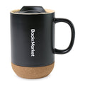 Valo Ceramic Lidded Mug - 14 Oz. - Black | Custom Branded | Lemon Print