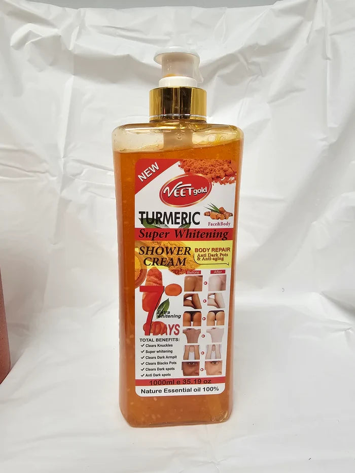 VEET gold TURMERIC Super Whitening Shower Cream 7 Days 35.19oz / 1000ml