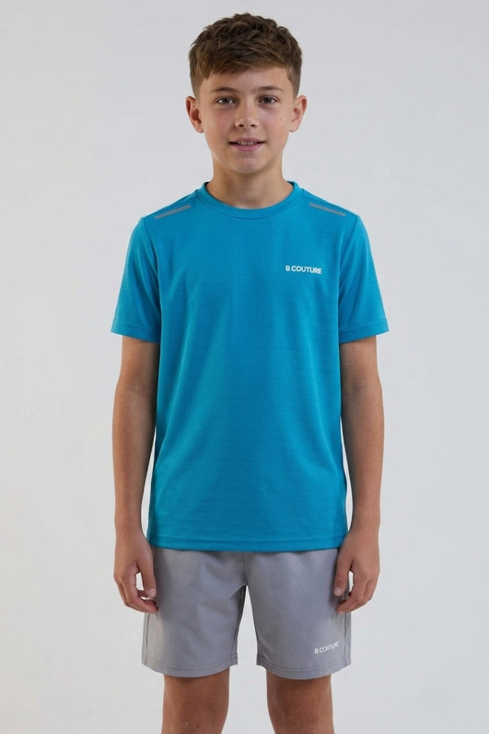 Velocity Boys Training Shorts & T-Shirt Set - Blue/Grey