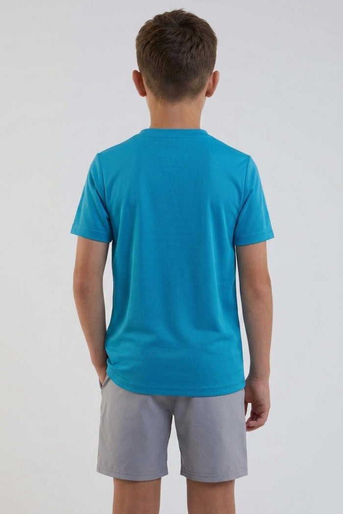 Velocity Boys Training Shorts & T-Shirt Set - Blue/Grey