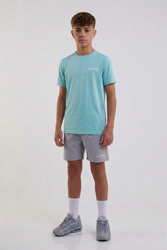Velocity Boys Training Shorts & T-Shirt Set - Green/Grey