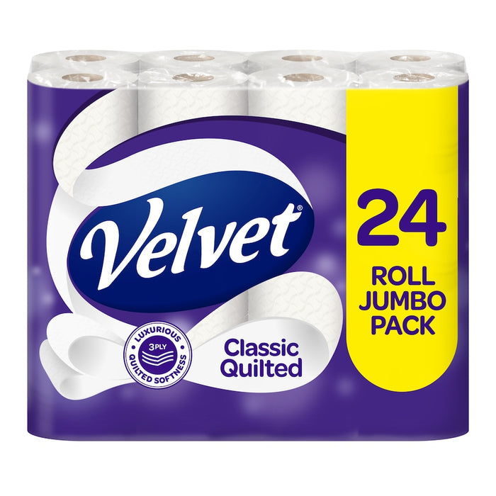 Velvet Classic Quilted Toilet Tissue 24-roll pack, 3-ply