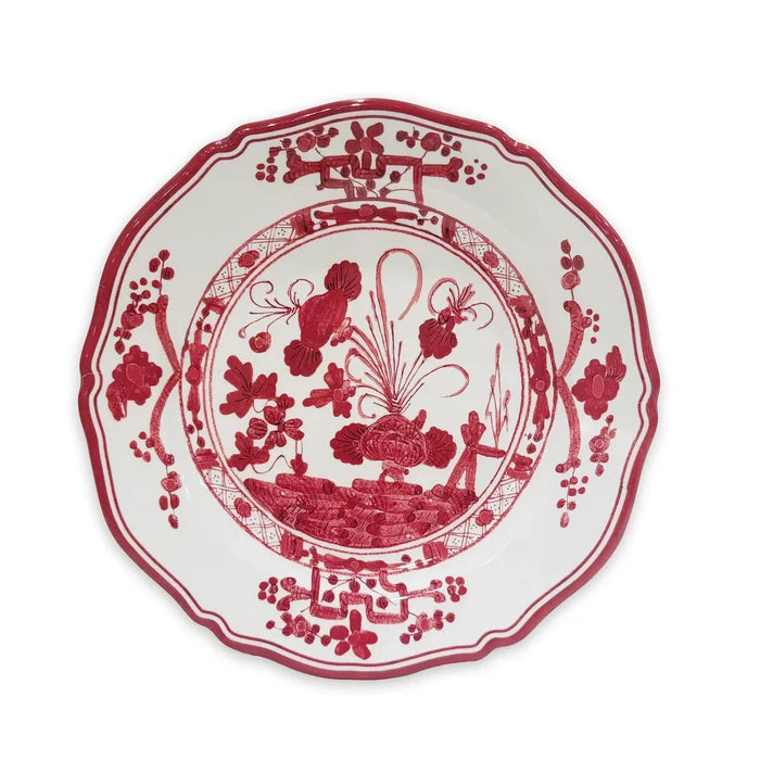 VIDA Faenza 11" Dinner Plate Set of 4 (Deep Pink and White)