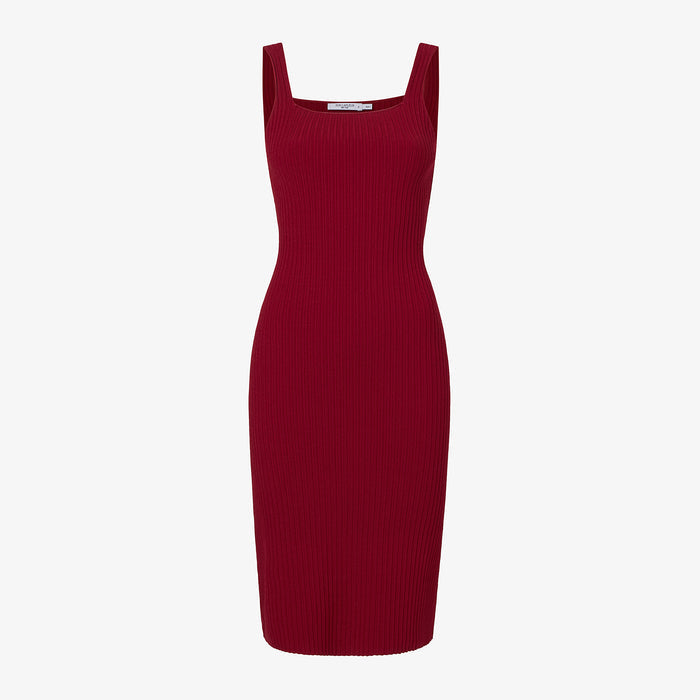 Packshot image of the vincent dress in maroon