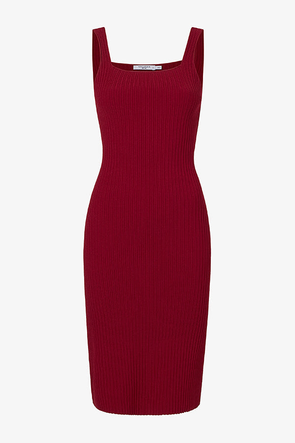 Packshot image of the vincent dress in maroon | Exclude | Still