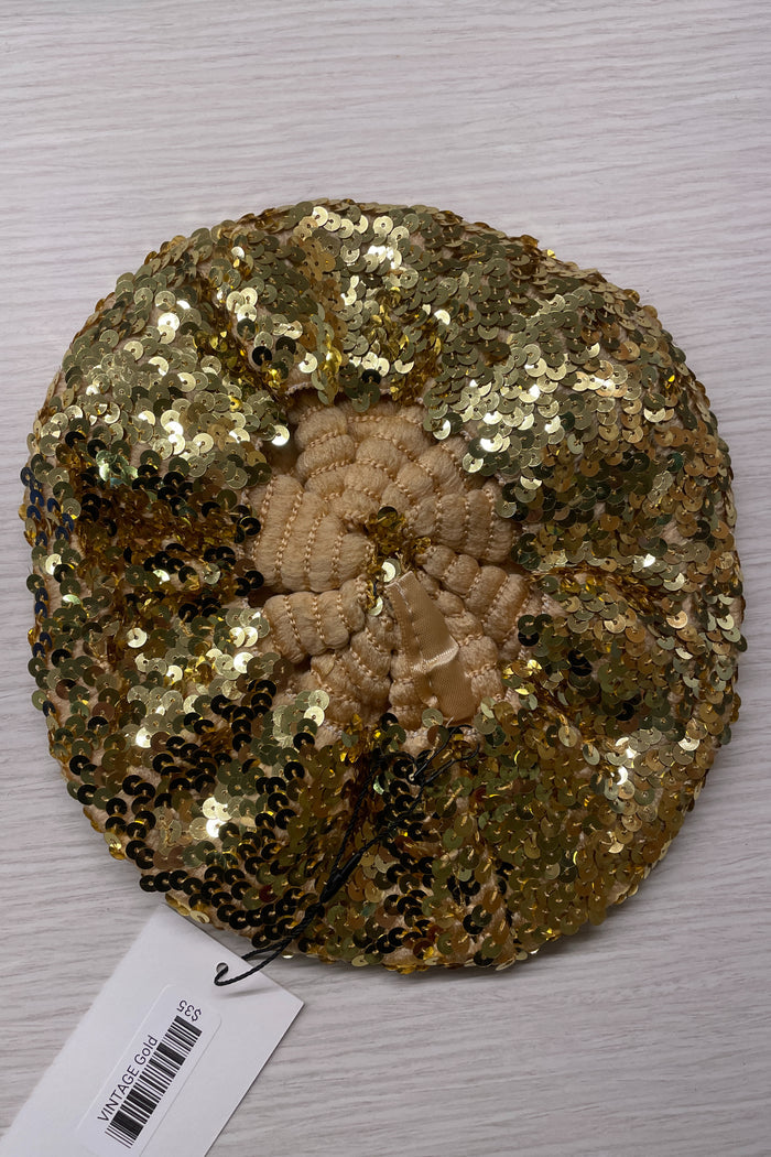 Vintage Gold Sequined Beret image 1