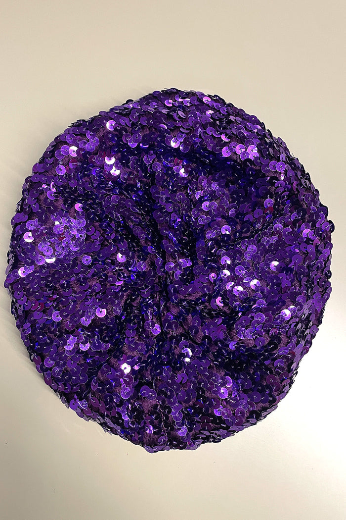 Vintage Purple Sequined Beret image 1