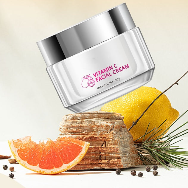 Vitamin C face cream in a 30g jar for universal skin types with compact packaging, product image 1 for size selection online.