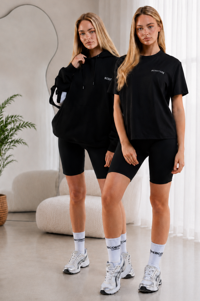 VXN Cycling Shorts, Hoodie & T-Shirt Set - Black