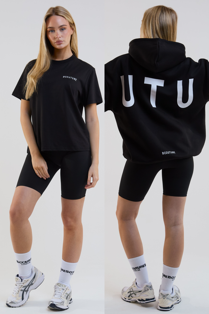 VXN Cycling Shorts, Hoodie & T-Shirt Set - Black