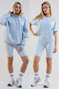 VXN Cycling Shorts, Hoodie & T-Shirt Set - Blue