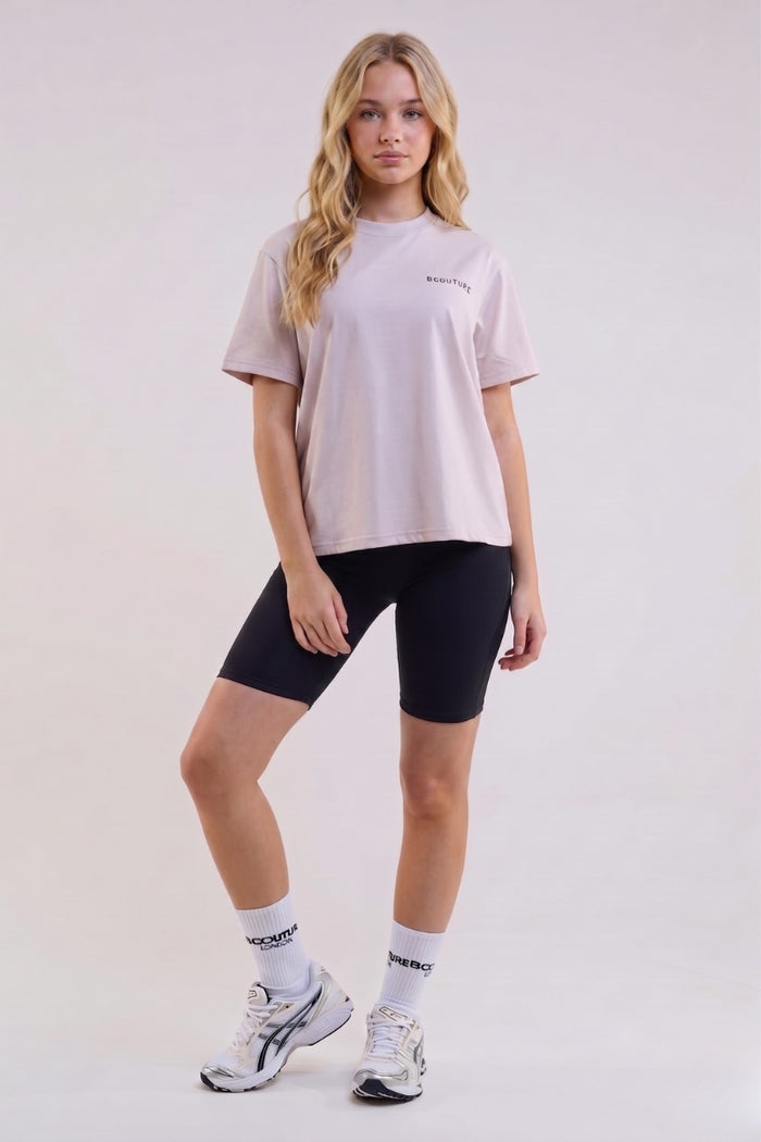 VXN Girls Cycling Shorts, Hoodie & T-Shirt Set - Stone