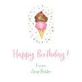 Watercolor Ice Cream Cone
