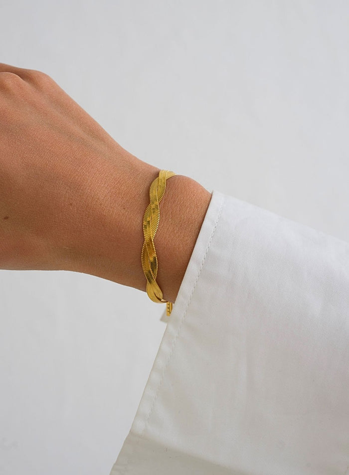 Gold Waterproof Braid Bracelet