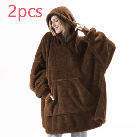 Coffee Brown 2-Hoodie Set / One Size