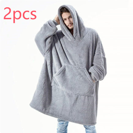 Light Gray 2-Hoodie Set / One Size