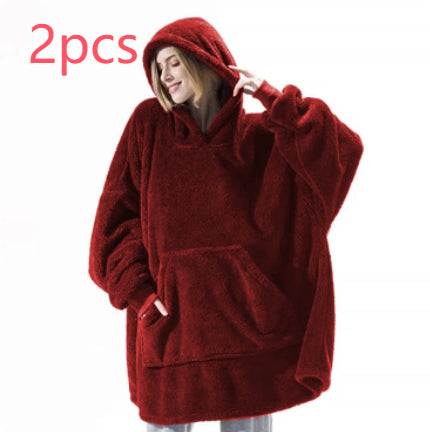 Burgundy 2-Hoodie Set / One Size