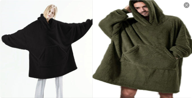 Classic Black & Olive Green Hoodie Set / One Size