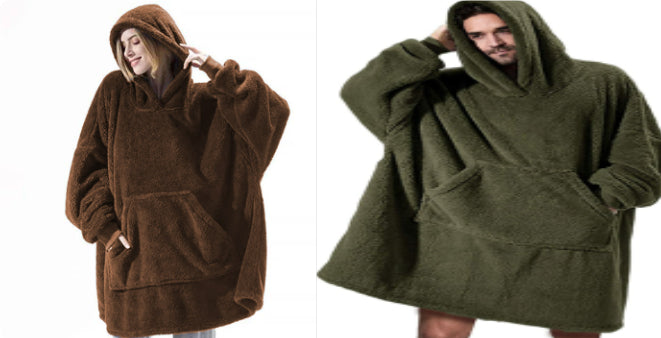 Coffee Brown & Olive Green Hoodie Set / One Size