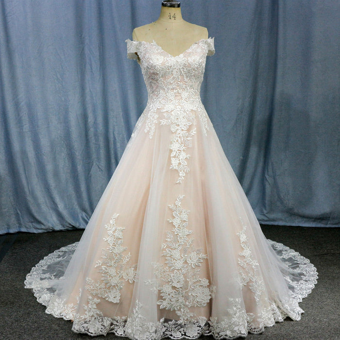 Wedding Dresses for Bride Off Shoulder A-Line Bridal Dress - Rosymae
