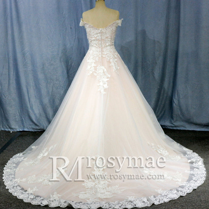 Wedding Dresses for Bride Off Shoulder A-Line Bridal Dress - Rosymae
