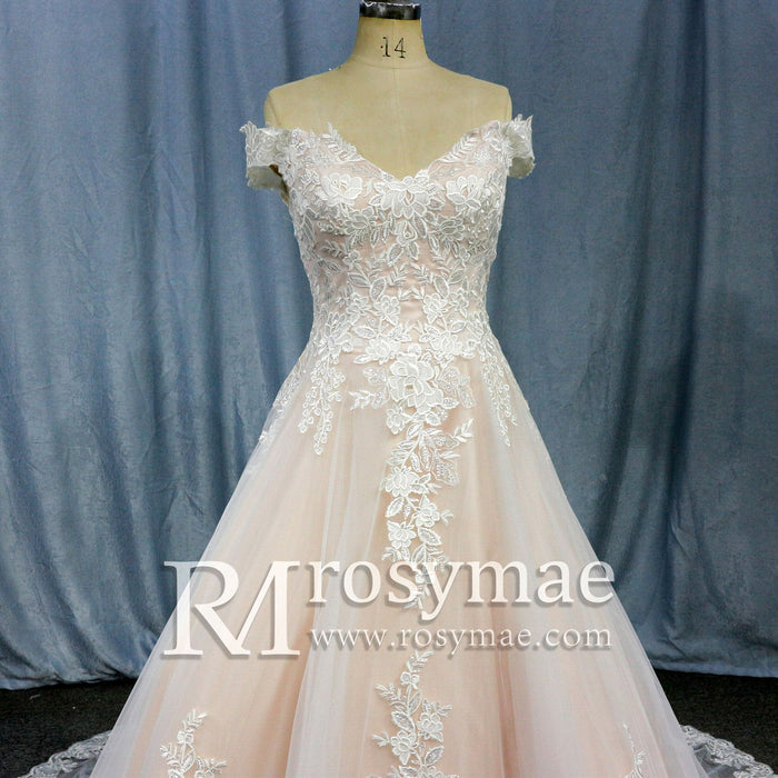 Wedding Dresses for Bride Off Shoulder A-Line Bridal Dress - Rosymae