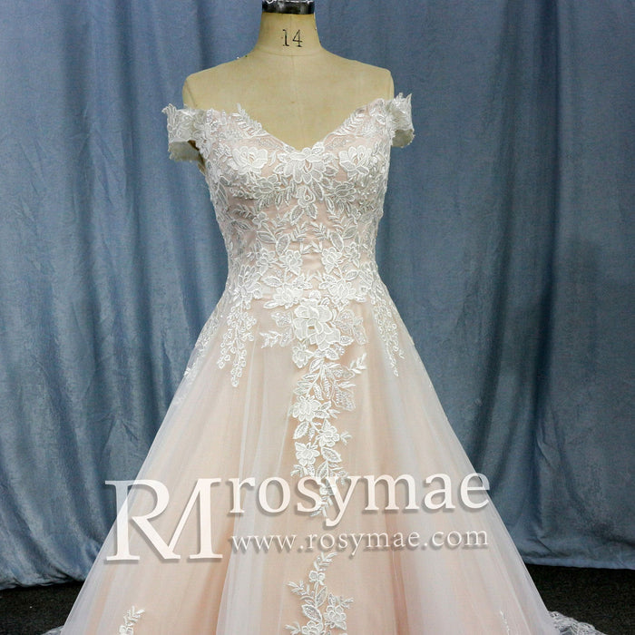 Wedding Dresses for Bride Off Shoulder A-Line Bridal Dress - Rosymae