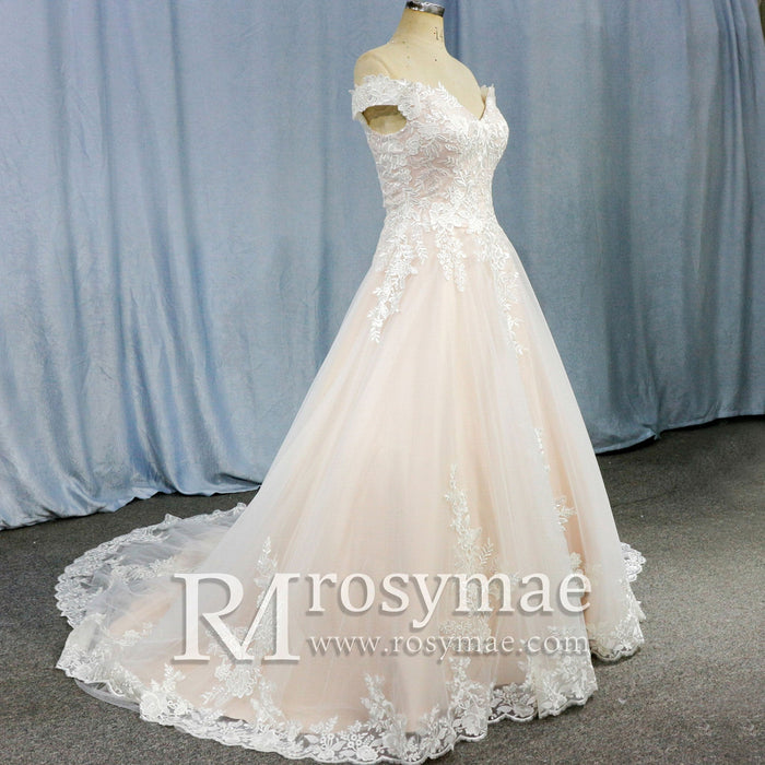 Wedding Dresses for Bride Off Shoulder A-Line Bridal Dress - Rosymae