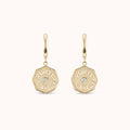 Wee PB Hoop Earrings White Diamonds Raised Gold - Yellow Gold
