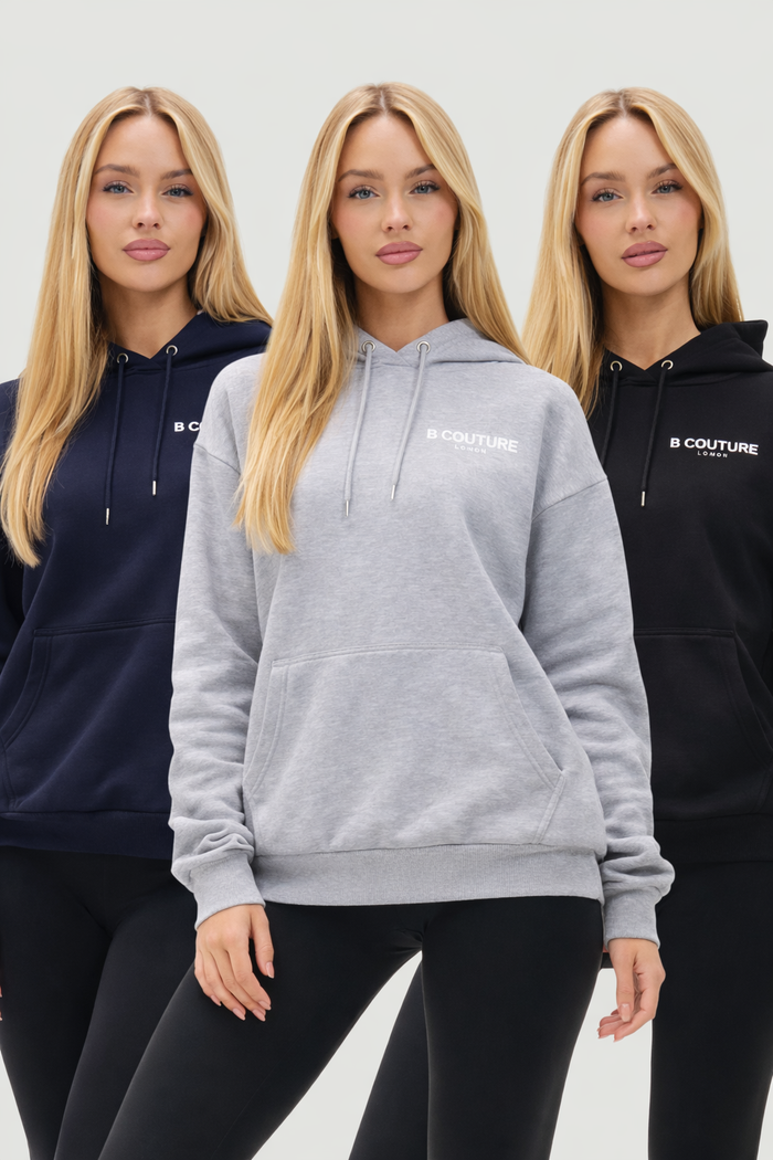 Welwyn Studio 3-Pack Fleece Hoodie - Black/Navy/Grey